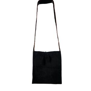 Moyna hand crafted suede bag embroidered beaded floral strap crossbody black NEW